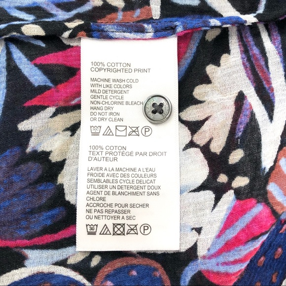 Tommy Bahama Black Cactus to Clouds 3/4 Slv Blouse - Picture 7 of 7